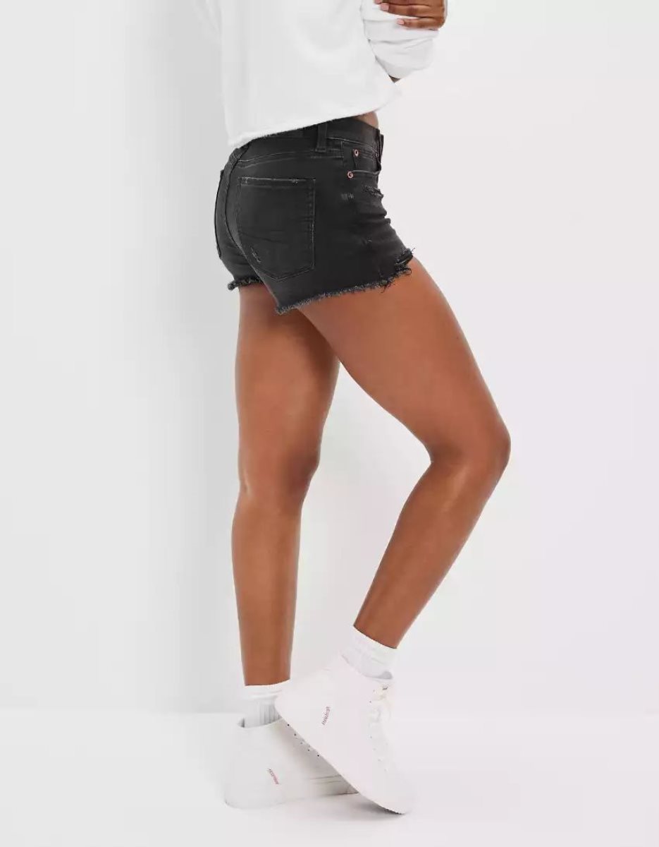 Shorts American Eagle AE Ne(x)t Level High-Waisted Denim Noir Femme | CHI-37124603